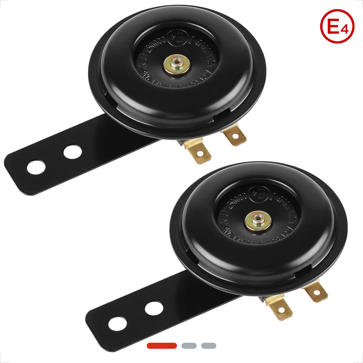 Evermotor Universal E-MARK E-geprüft Laut Horn Hupe 12V Signalhorn für Motorrad Fahrzeug Auto LKW Moped Roller Scooter ATV Schwarz beschichtetes Metall