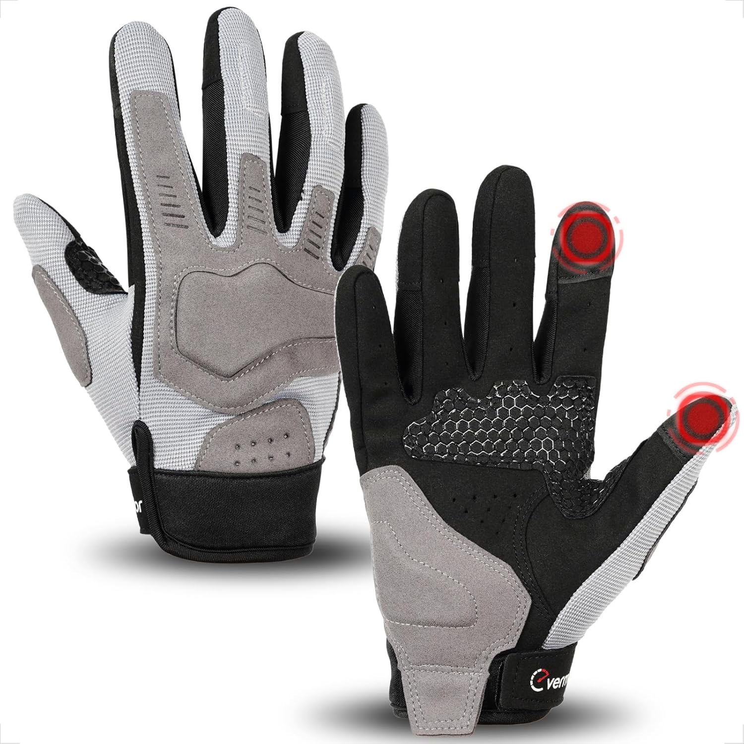 Sommer Motorradhandschuhe Touchscreen, atmungsaktiv Damen Herren Grey