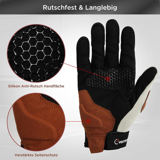 Sommer Motorradhandschuhe atmungsaktiv, Touchscreen kompatibel