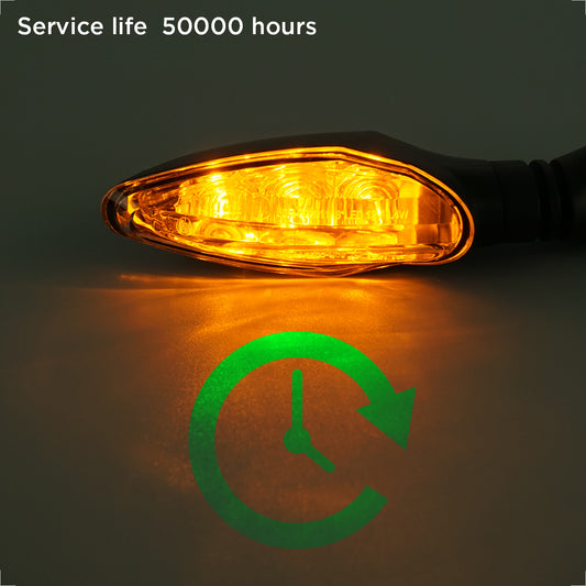 Evermotor E4 LED Motorrad Miniblinker, 2 Stück, E-geprüft, Wasserdicht IP67, mit Relais