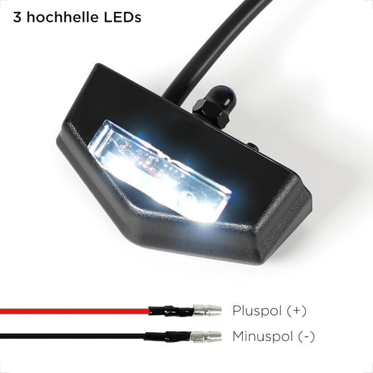 E4 LED Kennzeichenleuchte Mini IP67 wasserdicht 12V schwarz
