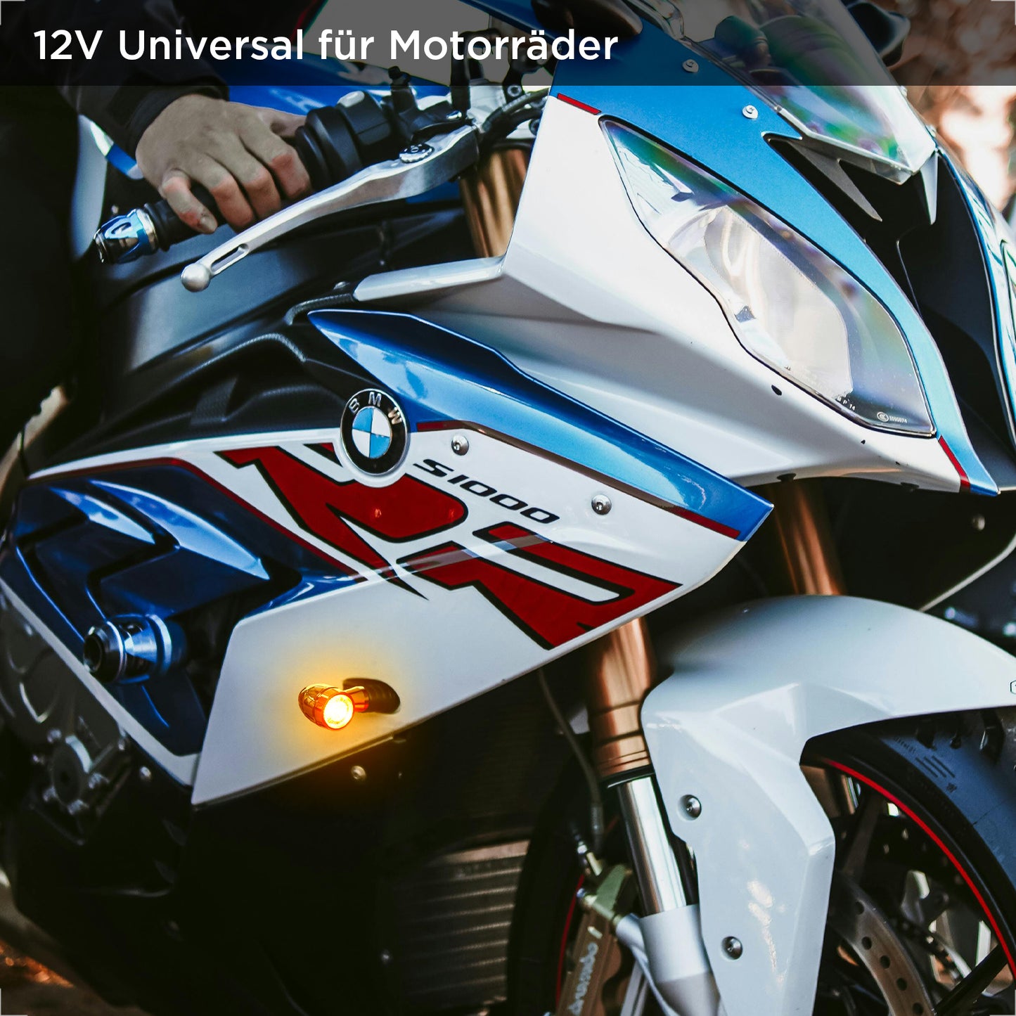 evermotor Chrom Motorrad Blinker LED Bullet, 2/4 Stück, E-geprüft E32, CNC-Aluminium, 12V – Varianten: Amber, Amber&Rot 3in1 (Blinker+Rücklicht+Bremslicht), Amber&Weiß 2in1