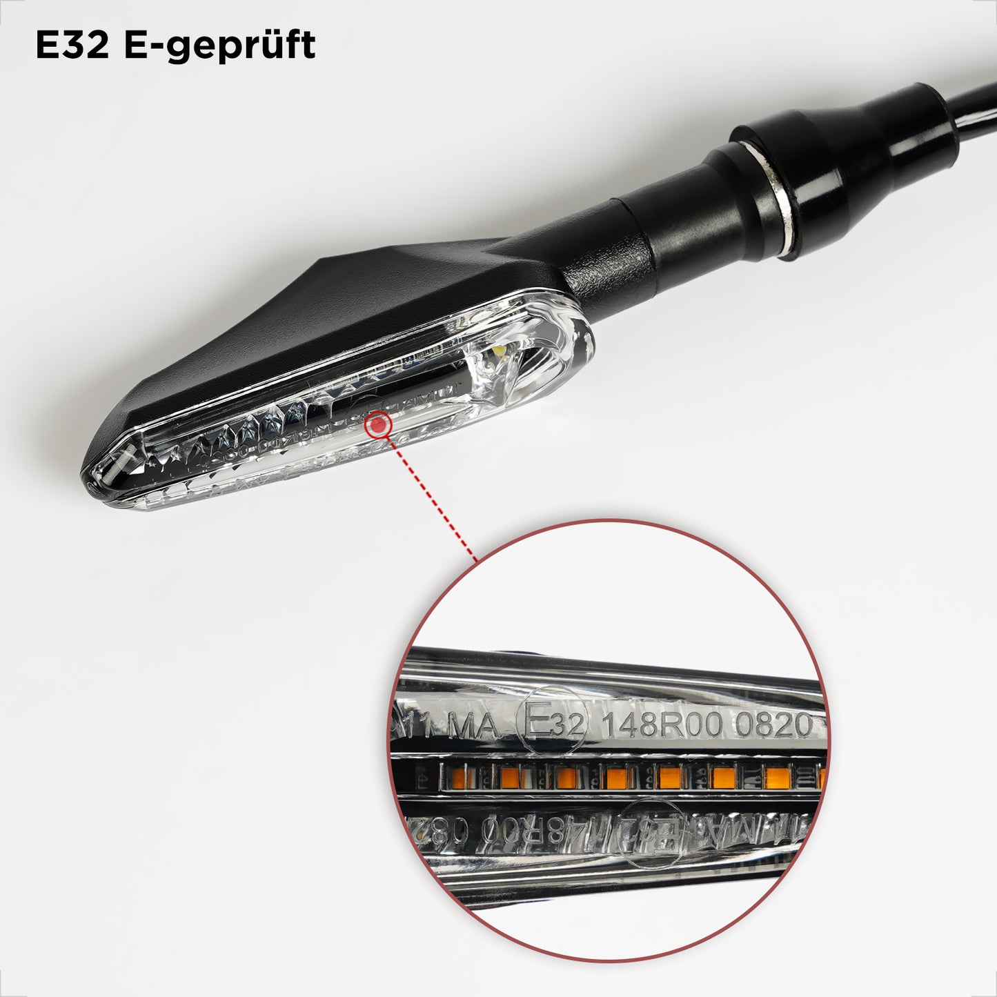 evermotor LED Blinker Motorrad e-geprüft, 12V, 2x bernsteinfarbenes Blinklicht & weißes Positionslicht + 2x bernsteinfarbenes Blinklicht & rotes Rücklicht, M8-Gewindebolzen