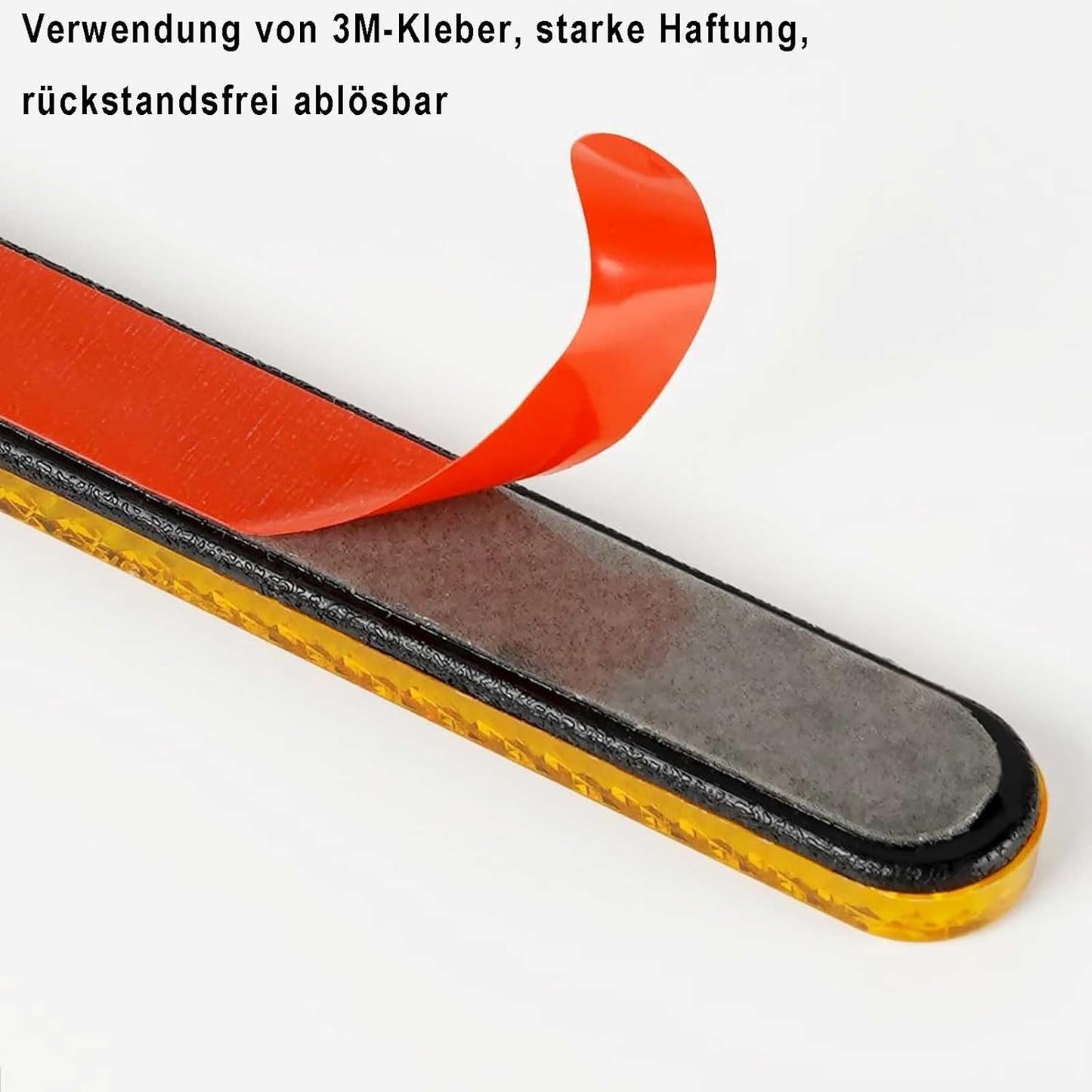 Evermotor 2 Stück Mini 100 X 13 X 7 mm Motorrad Fahrrad E4 Reflektor Gelb hinten Selbstklebend Rückstrahler Katzenauge Multifunktional Scooter e-geprüft