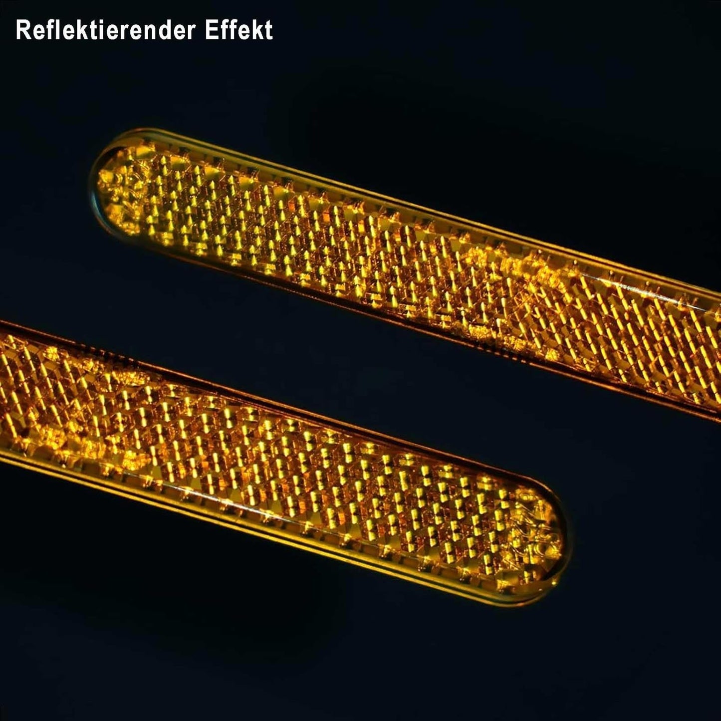 Evermotor 2 Stück Mini 100 X 13 X 7 mm Motorrad Fahrrad E4 Reflektor Gelb hinten Selbstklebend Rückstrahler Katzenauge Multifunktional Scooter e-geprüft