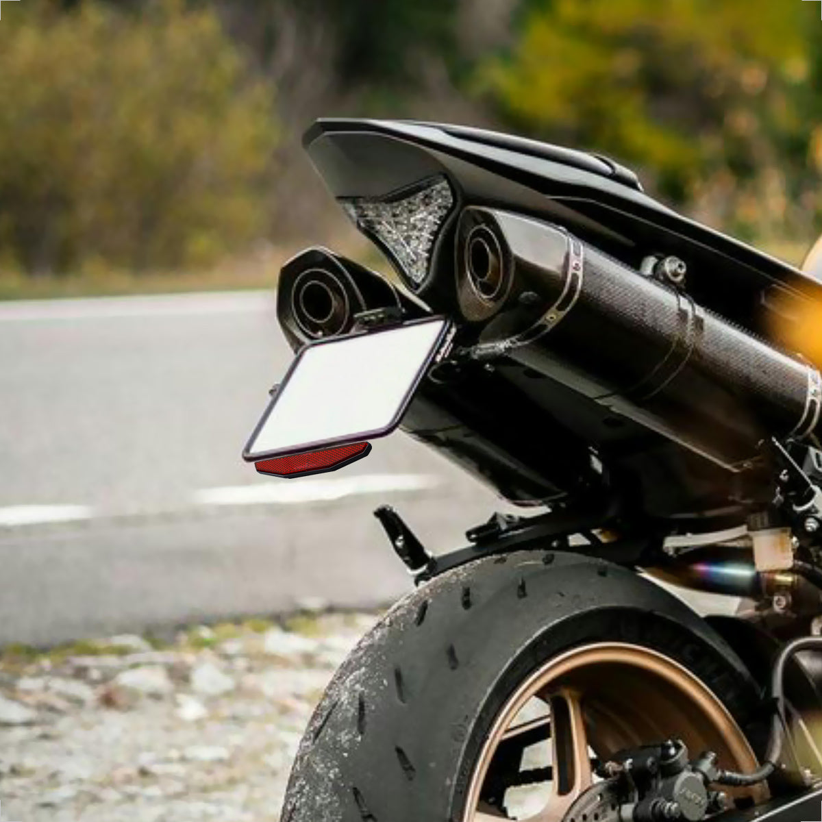 Evermotor E4 Motorrad Rückstrahler, T-Halter, 2er Set