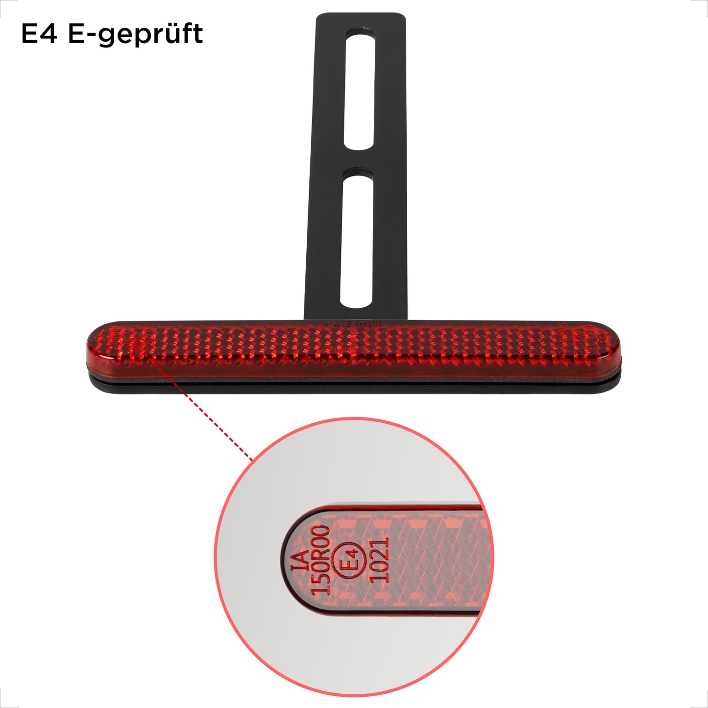 Evermotor Mini Rückstrahler 2 Stk., E4-geprüft, mit T-Halter