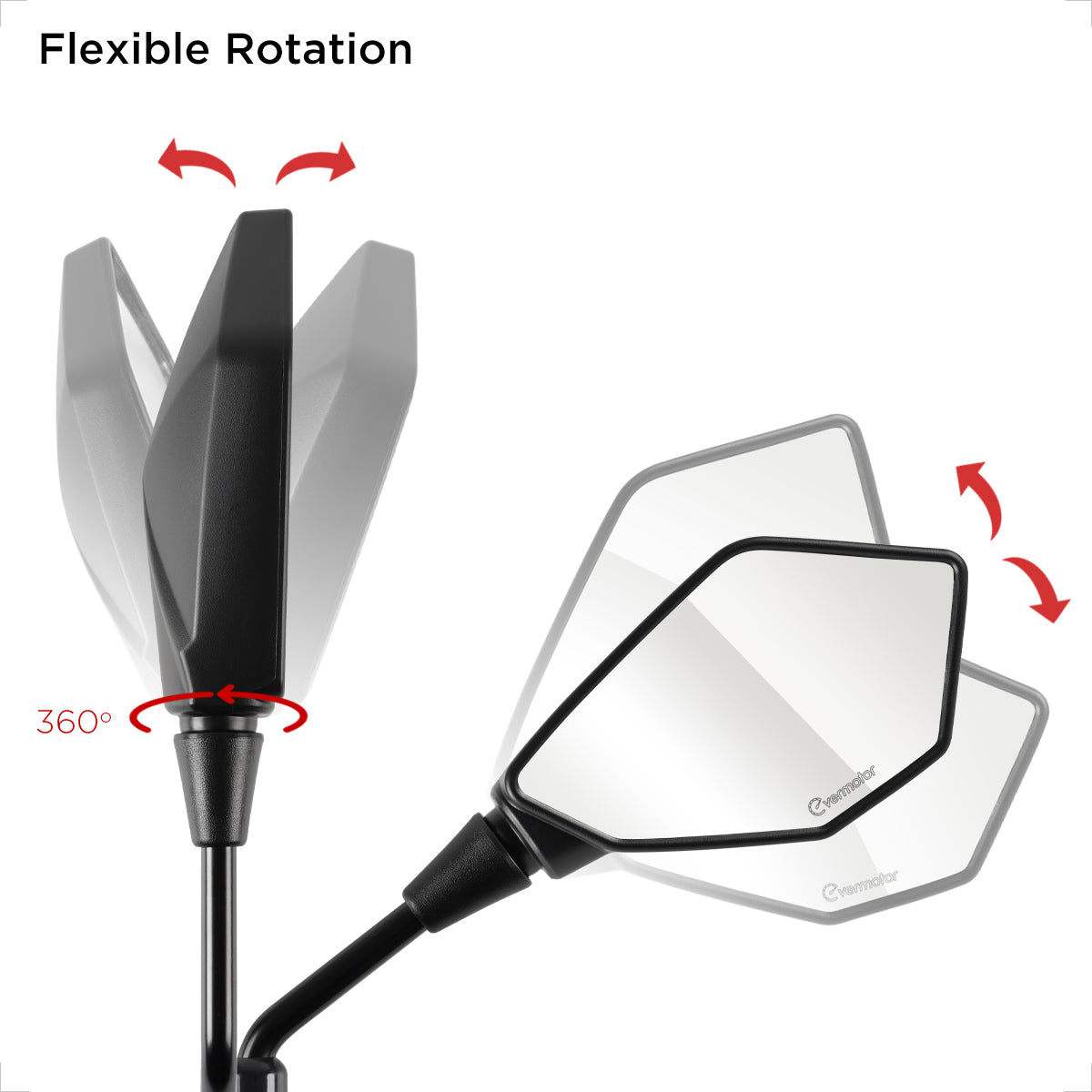 Evermotor Motorrad Rückspiegel Set - Universal, Schneegipfel Bergform