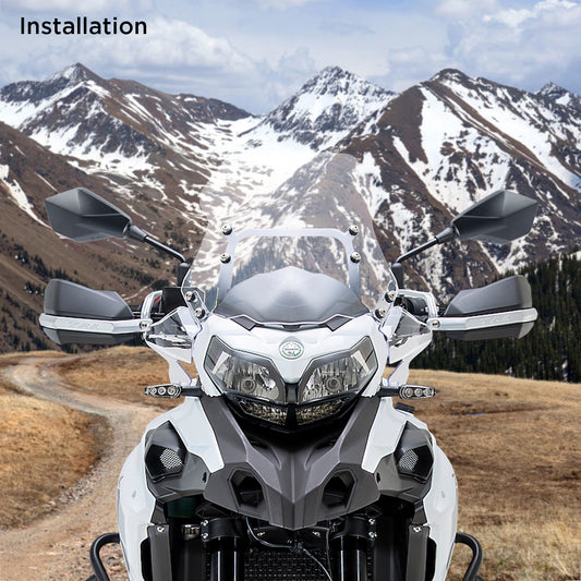 Evermotor Motorrad Rückspiegel Set, Schneegipfel Design, M10/M8 Gewinde, Universal