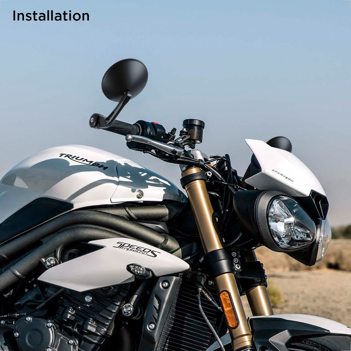 Evermotor Universal E9 Geprüfter Motorrad Rückspiegel, 360° Drehbar, Aluminium