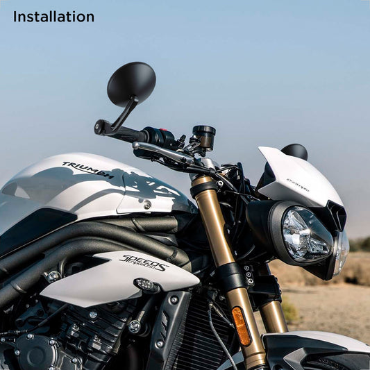 Evermotor Universal E9 Geprüfter Motorrad Rückspiegel, 360° Drehbar, Aluminium