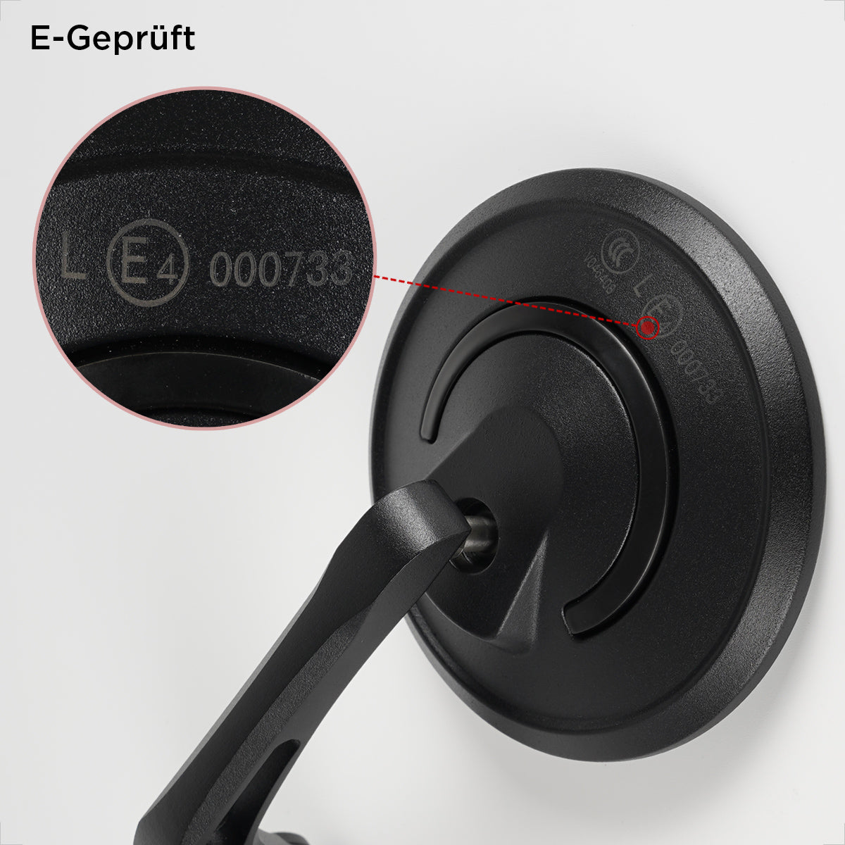 Evermotor Motorradspiegel, E-geprüft, Aluminium, Drehbar