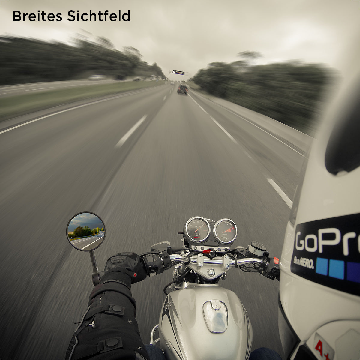 Evermotor Motorradspiegel, E-geprüft, Aluminium, Drehbar