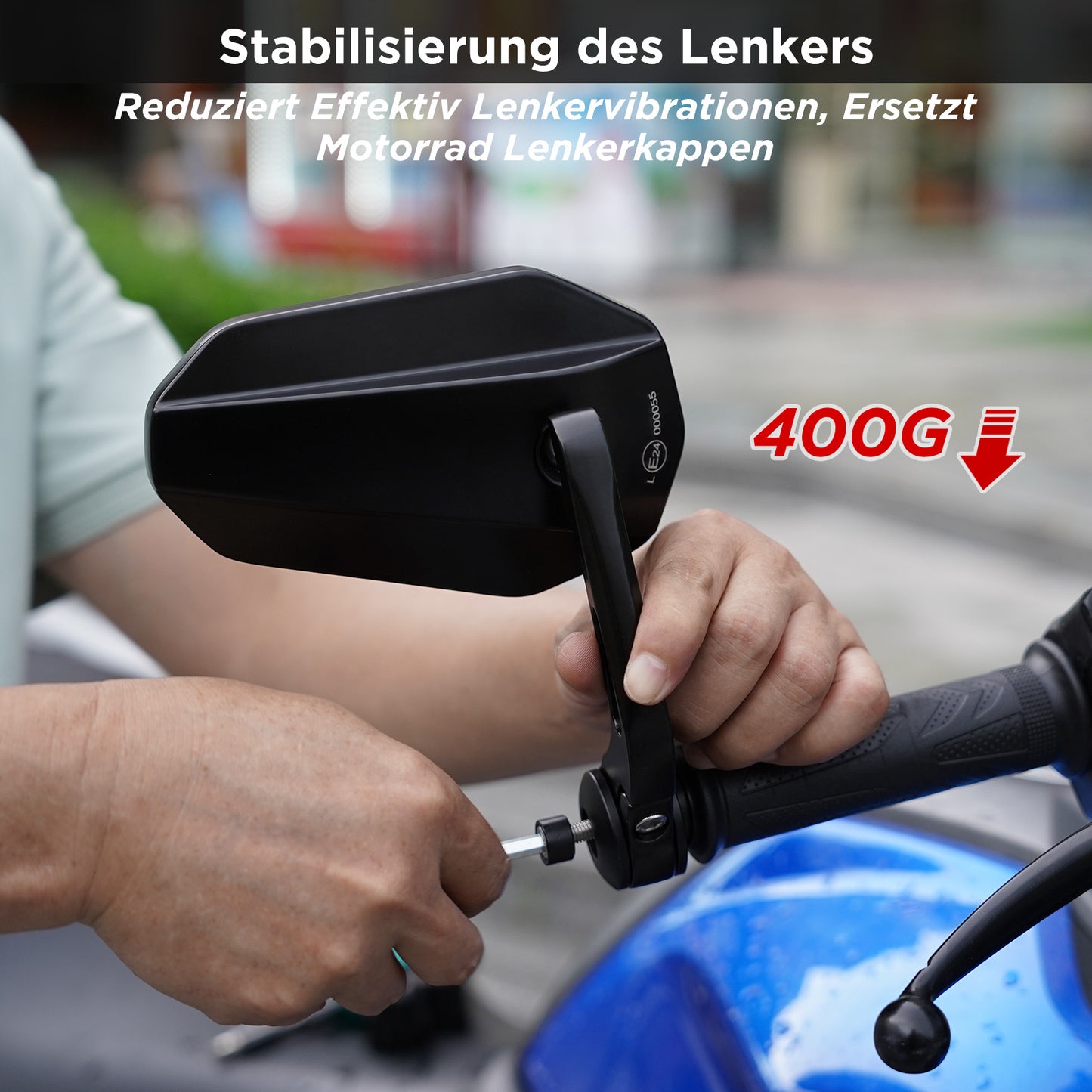 evermotor Motorrad Spiegel, E24 lenkerendenspiegel, Aluminium Motorradspiegel, für Quad Roller ATV Scooter, 2 Stück