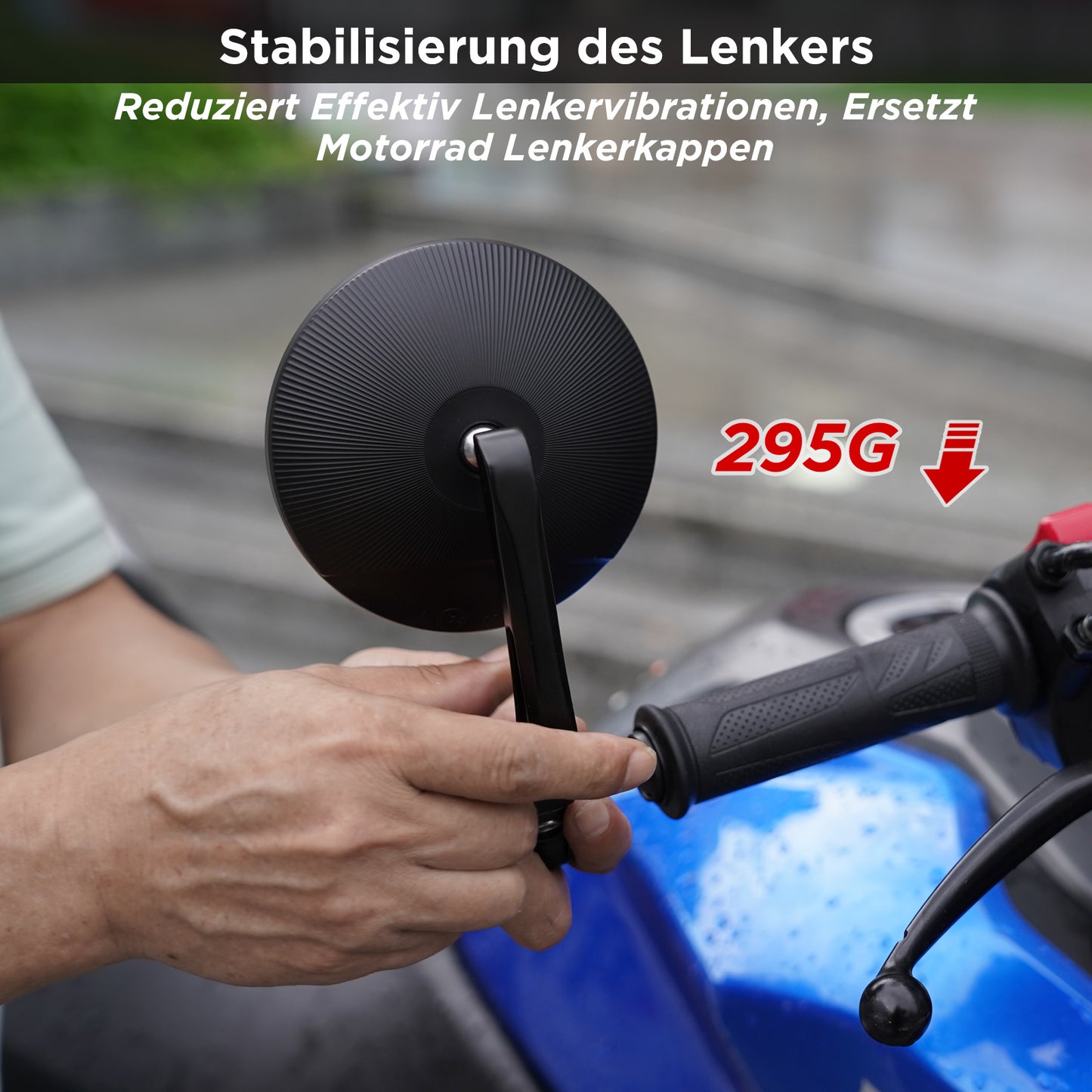 evermotor Lenkerendenspiegel E geprüft, 360° Motorrad Spiegel, 102mm Runde Lenkerendenspiegel, für Quad Roller ATV Moped Scooter, Schwarz, 2 Stück