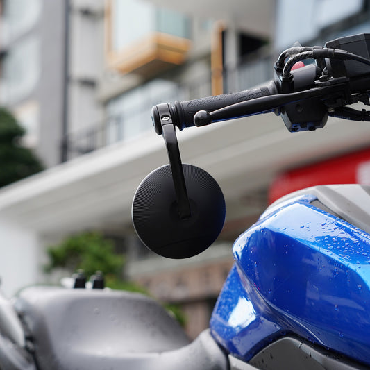 E24 Lenkerendenspiegel 102mm rund, 360° drehbar Motorrad 22mm