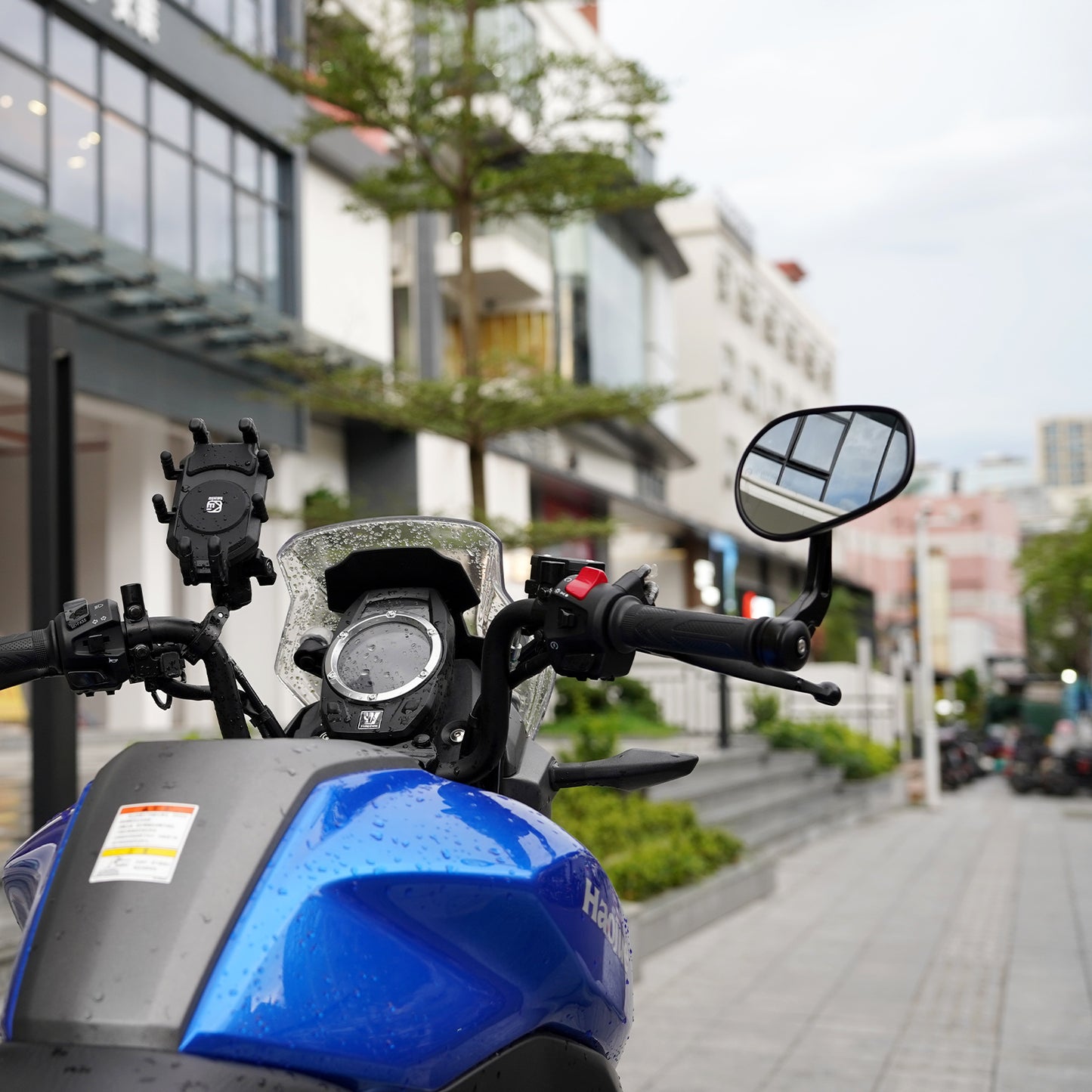 evermotor Universal Motorcycle Rear View Mirror, Handlebar End Mirror, E Approved, 360° Rotatable Motorcycle Mirror, for Quad Scooter, ATV Scooter, Pack of 2