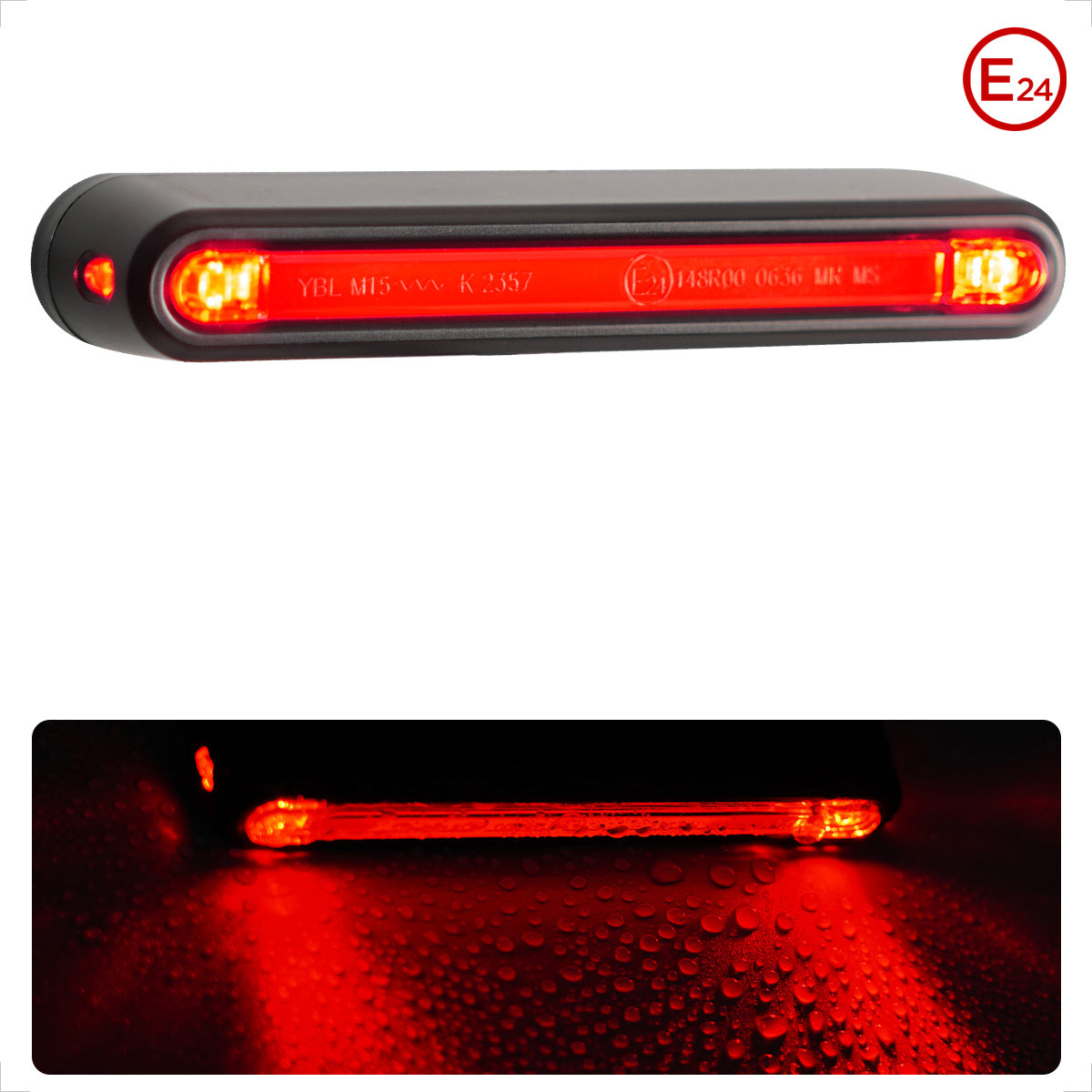 Evermotor LED Motorrad Rücklicht, E24-geprüft, IPX6 Wasserdicht, 6-58V