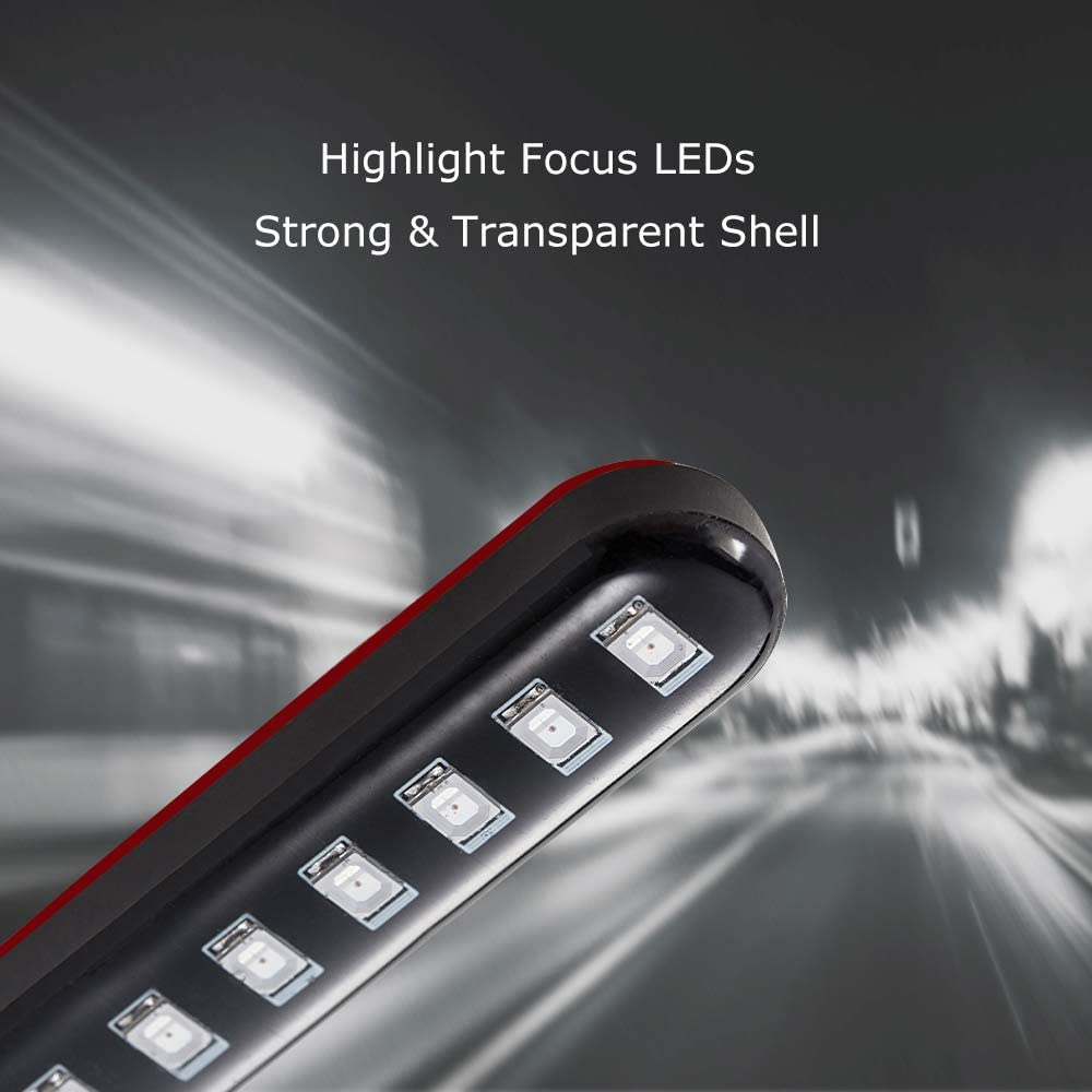 Evermotor 2 × 12V 12 LED Motorrad-Blinker Sequential Flow Blinker für Roller ATV Roller Off-Road Fahrzeug Lichtleiste Amber