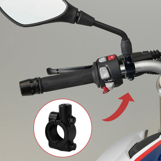 Evermotor Universal Motorrad Lenker Spiegelhalterung (Schwarz)