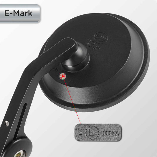 E-geprüfte Motorrad Rundspiegel Set, 99mm universal 22mm Lenker
