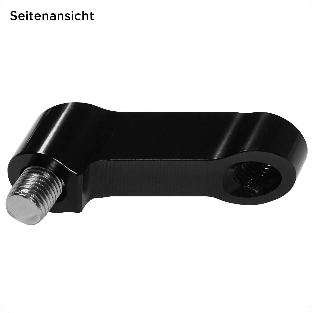 Evermotor Motorrad-Spiegelverlängerungen M10 M8 CNC-gefräst für Motorrad-Rückspiegel, Halterung für Erhöhung des Rückspiegels Schwarz