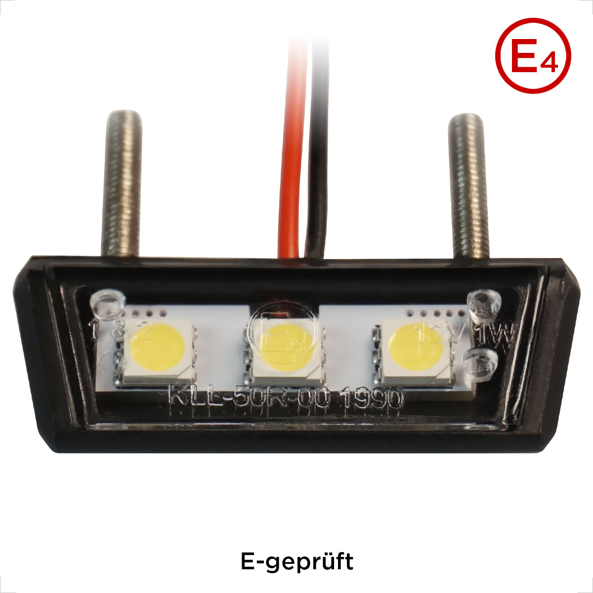 Evermotor Mini 12V LED Kennzeichenleuchte - Schwarz, wasserdicht IP67