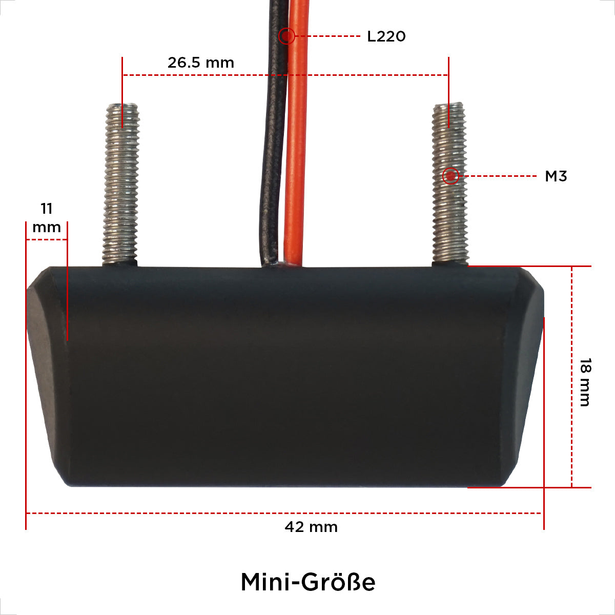 Evermotor Mini 12V LED Kennzeichenleuchte - Schwarz, wasserdicht IP67