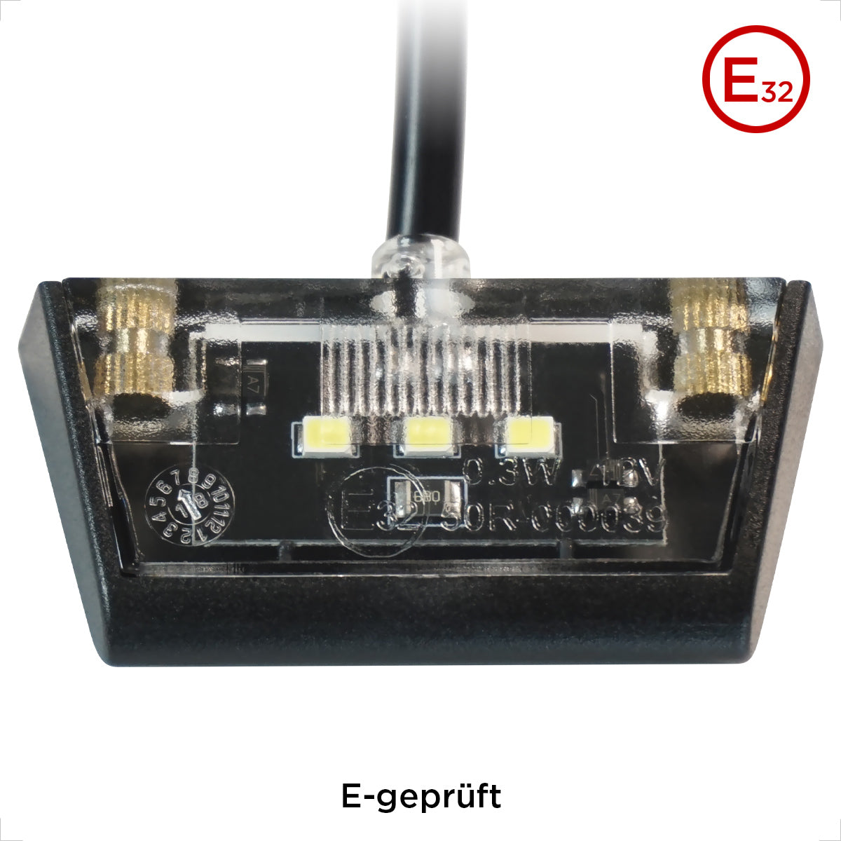 Evermotor Mini 12V LED Kennzeichenleuchte - Schwarz, wasserdicht IP67