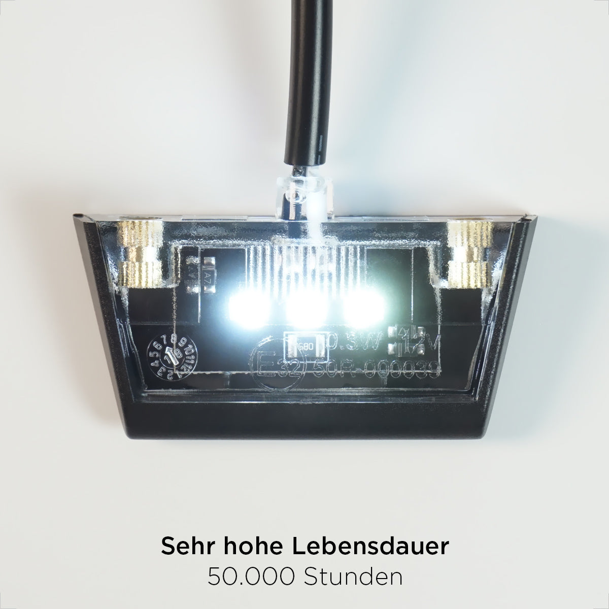 Evermotor Mini 12V LED Kennzeichenleuchte - Schwarz, wasserdicht IP67