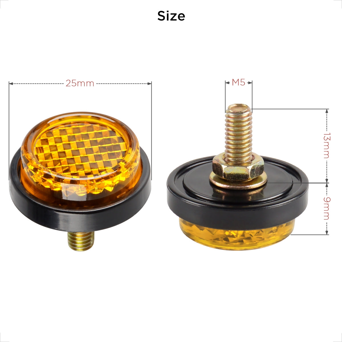 Evermotor Mini-Rund-Kennzeichen-Schraubreflektor - E4 Rückstrahler