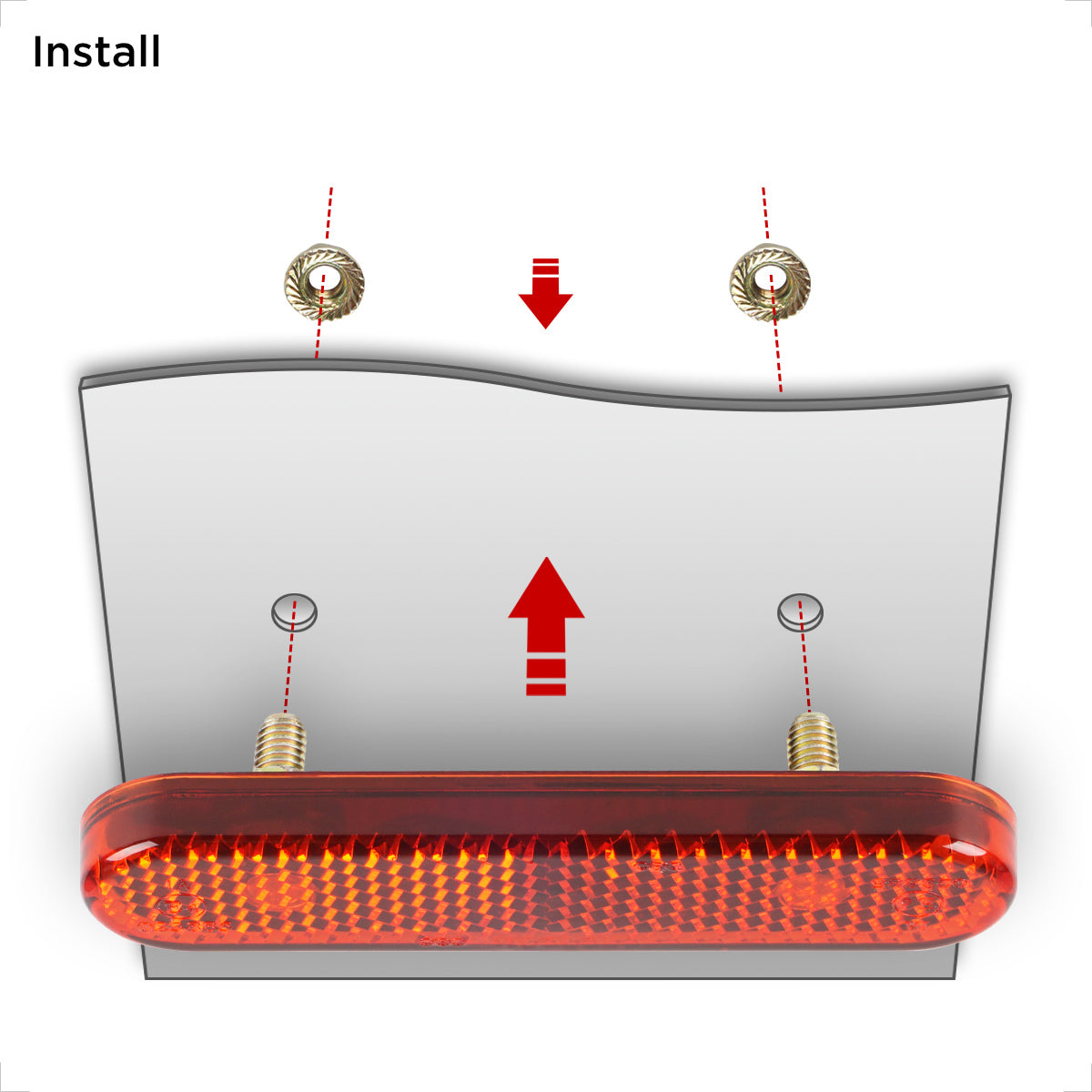 Evermotor Mini-Rund-Eck-Reflektoren - Selbstklebend oder Schrauben