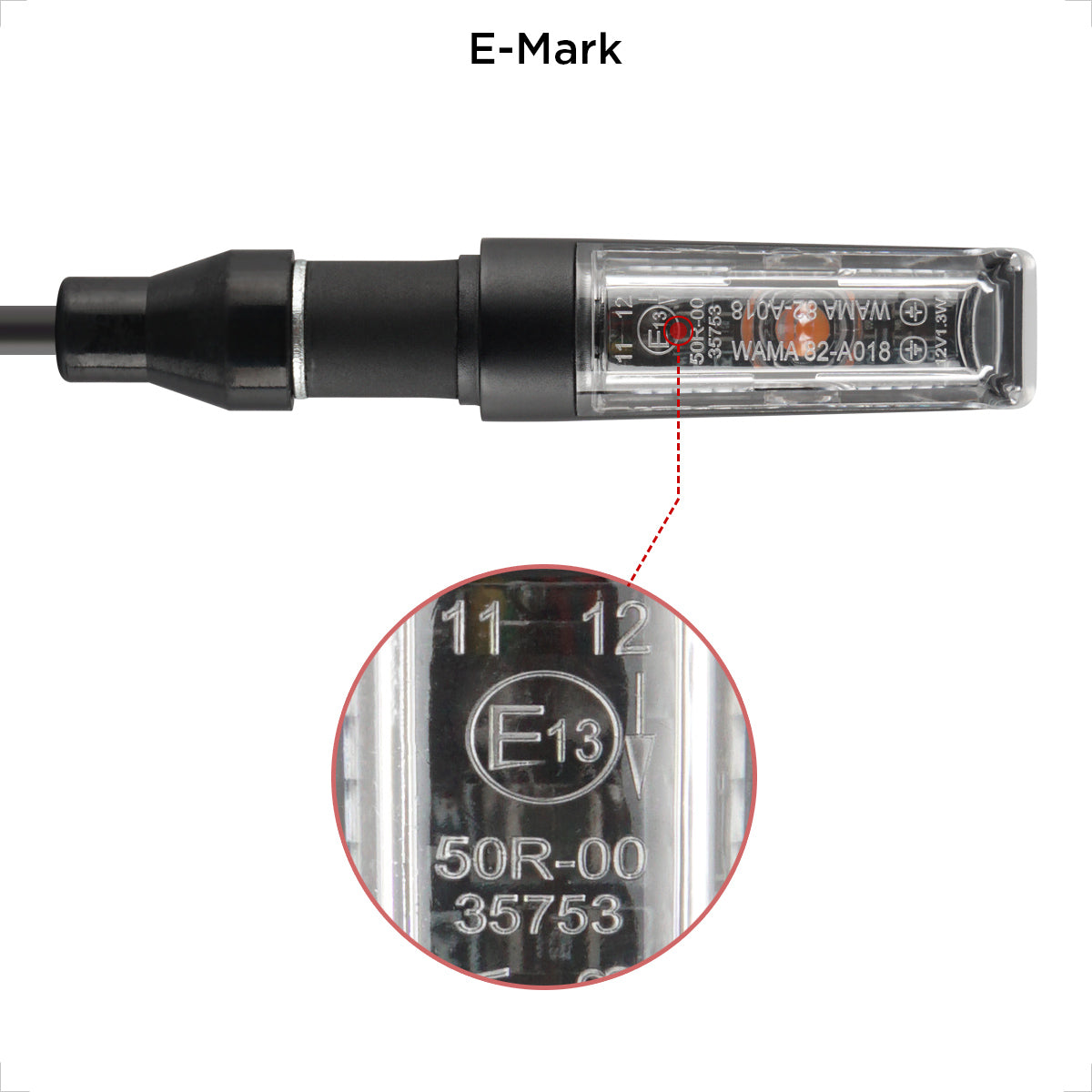 evermotor E13 LED Motorrad Blinker: Wasserdicht, hochwertige Aluminiumschale.