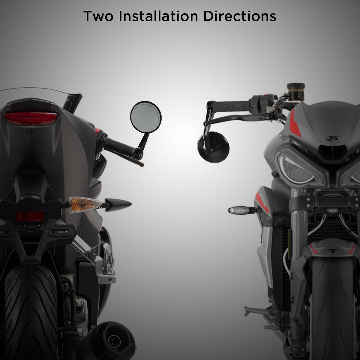Evermotor Lenkerendenspiegel Set, E-geprüft, Universal für Motorräder
