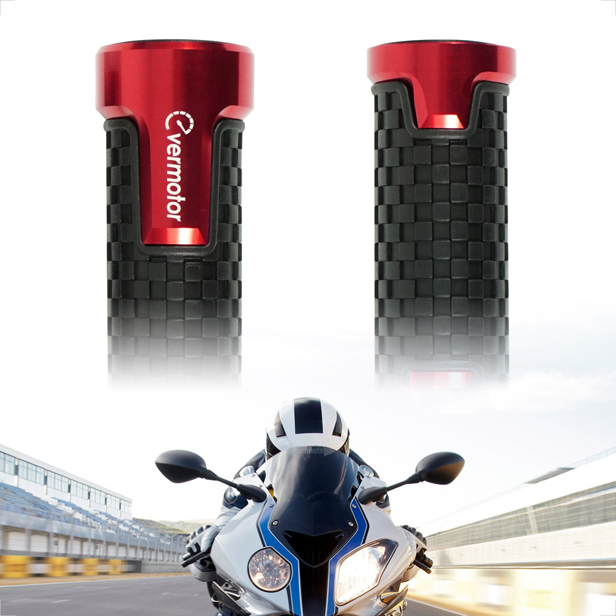 Evermotor Handgriffe Universal Motorrad Lenkergriffe Griffe-22 mm (7/8") 24mm (1") Hochwertige Anti-Rutsch Motorradgriffe für Roller Mopeds Quad ATV hochwertige Gummi Griffe aus CNC Aluminium