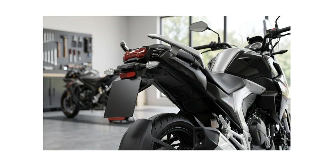 Motorrad Kennzeichenhalter 180x200 Aluminium