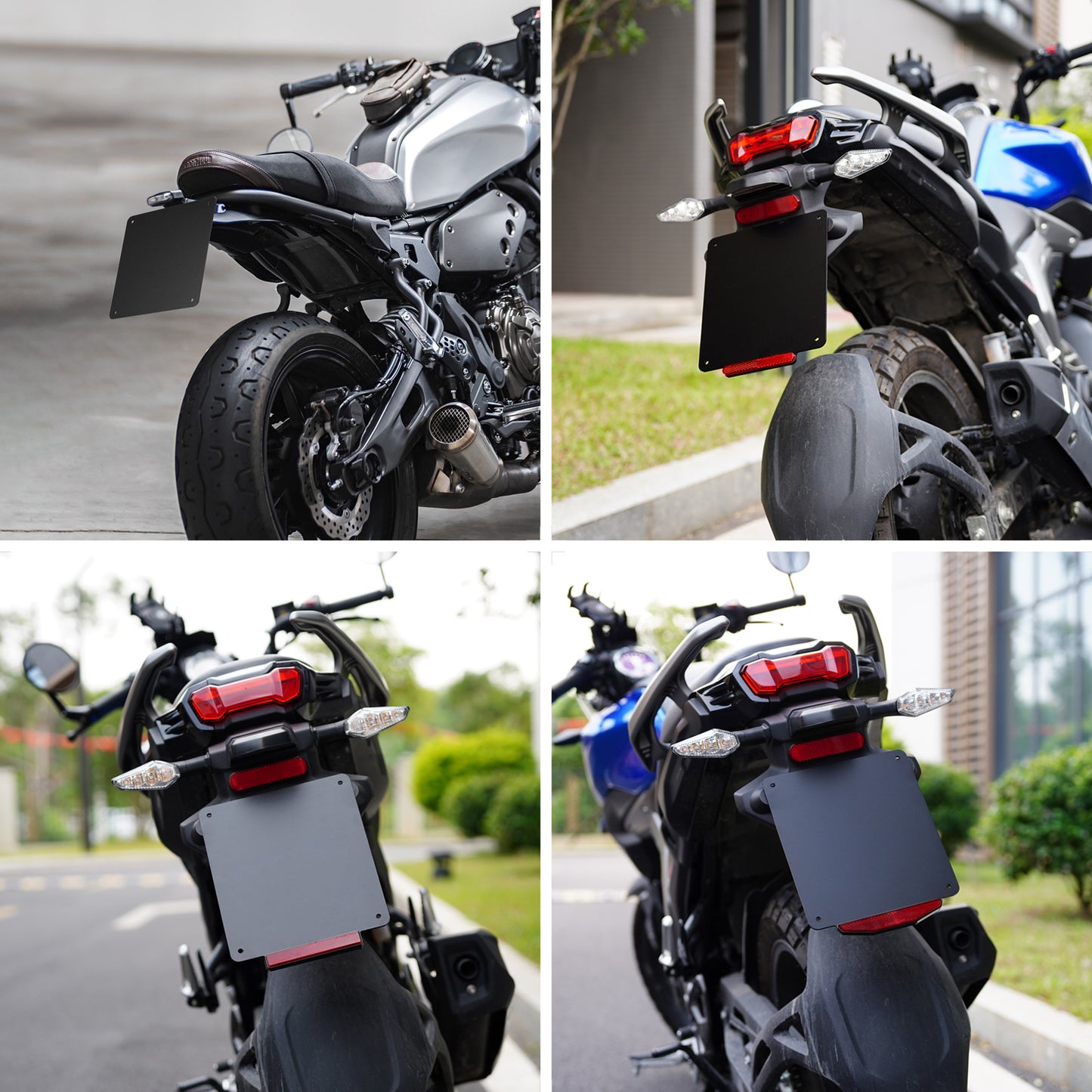 Motorrad Kennzeichenhalter 180x200mm Aluminium, mit Reflektor