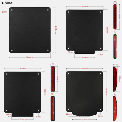 Motorrad Kennzeichenhalter 180x200mm Aluminium, mit Reflektor