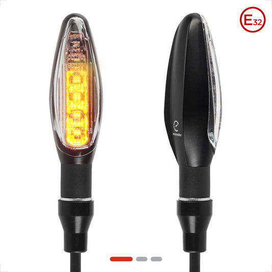 Evermotor Motorrad LED Blinker - 2 Stück, E-geprüft, Wasserdicht, Aluminium.