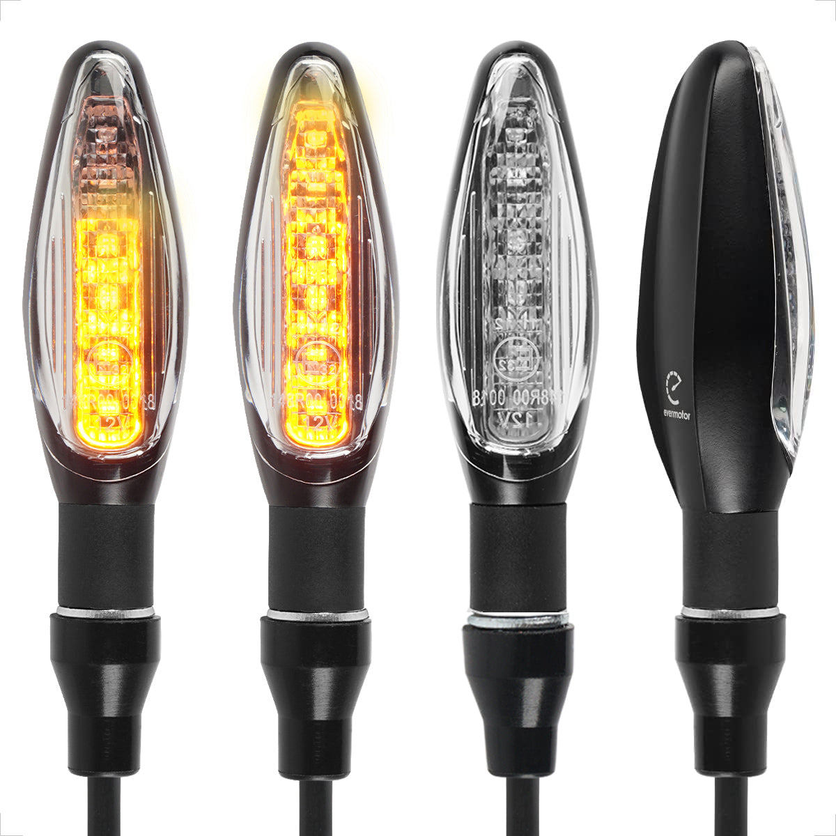 4 Stück Motorrad-LED-Blinker – Universell, Wasserdicht, 12 V