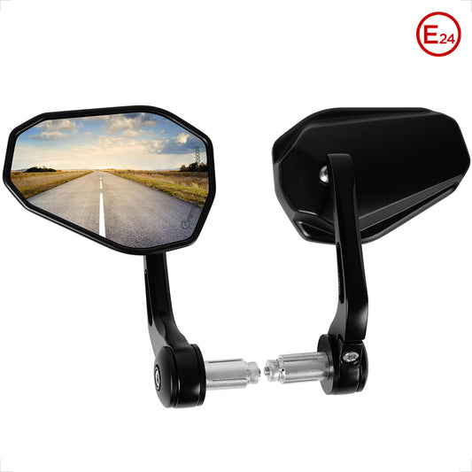 evermotor Universal Motorradspiegel, E24 Motorrad Rückspiegel, Lenkerendenspiegel, für Quad Roller ATV Moped Scooter, 2 Stück