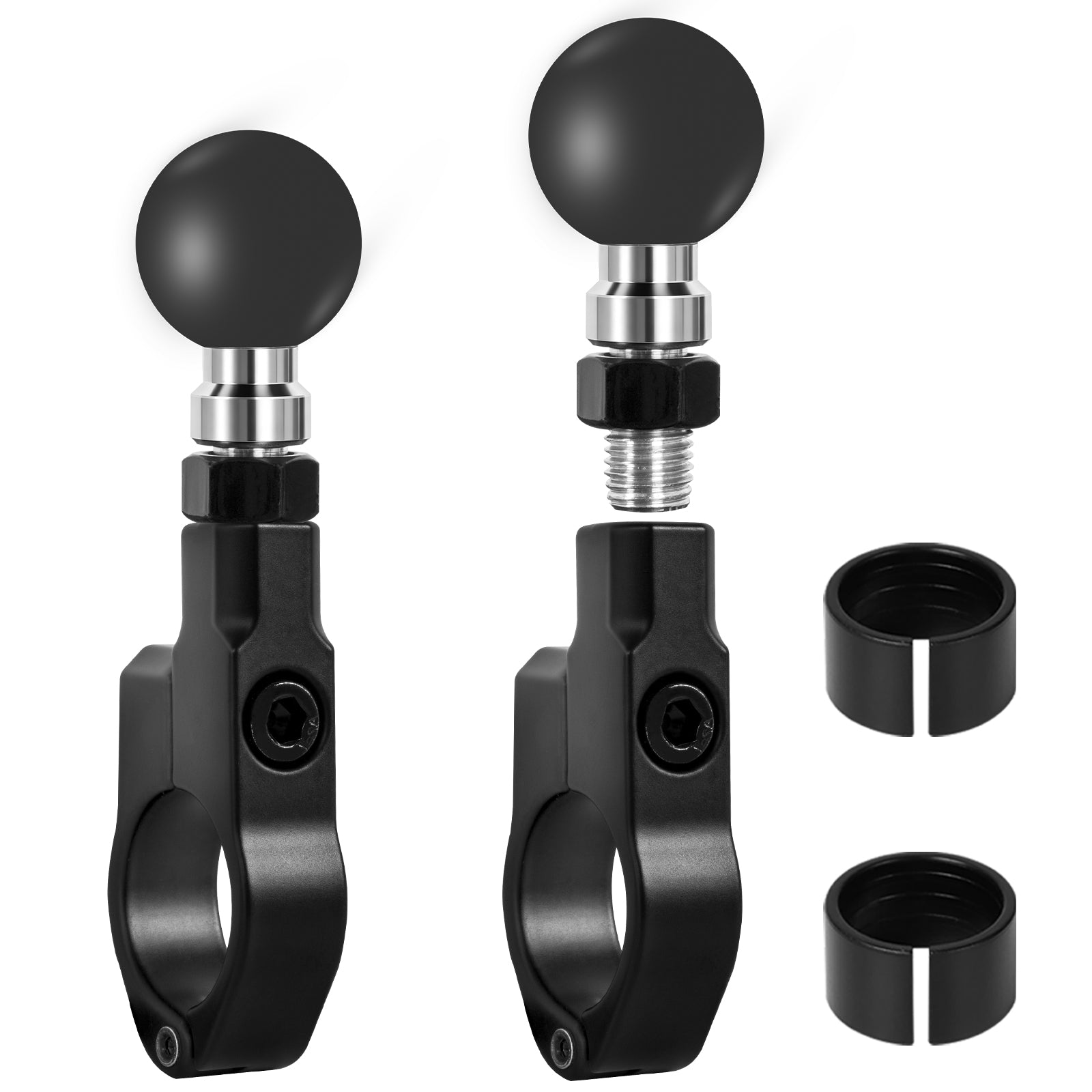 Motorrad Kugelkopf Halterung für 22/25 mm Lenker, TPU Ball Mount Adapter, 2er-Set