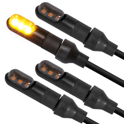 evermotor Motorrad LED Blinker 12V E-geprüft, Mini Blinker M8, IP67, 4er-Set