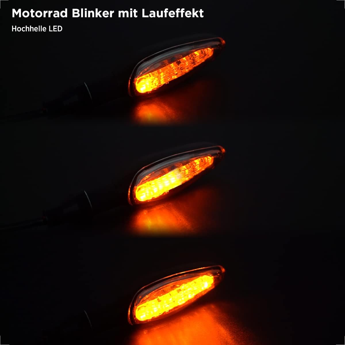 Evermotor Motorrad LED Blinker - 2 Stück, E-geprüft, Wasserdicht, Aluminium.