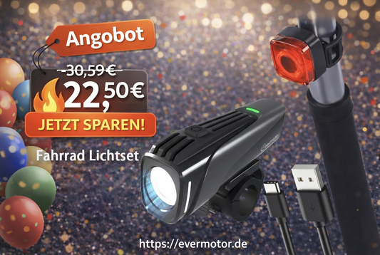 StVZO LED Fahrradlicht Set USB-C aufladbar, Frontlicht Rücklicht