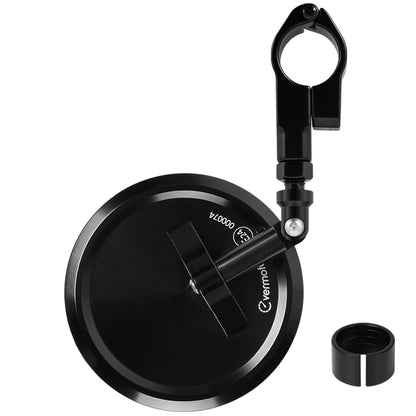 evermotor Motorrad Spiegel, E24, Ø95 mm, CNC Aluminium, 360° verstellbar, Lenker Spiegel mit Klemme, für 22 mm & 25,4 mm Lenker ohne Demontage, 1 Stück
