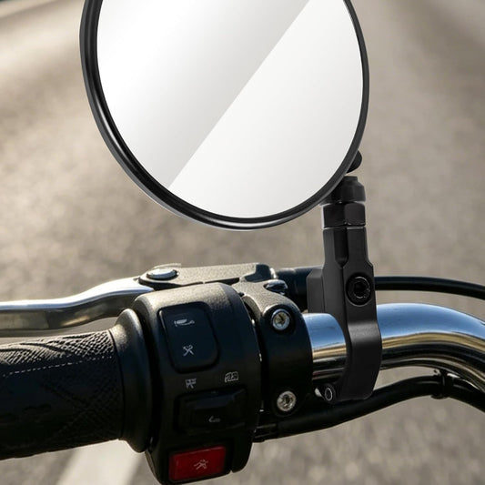 evermotor, Motorrad Spiegelhalterung 2 Stück, Aluminium Lenkerhalterung für Rückspiegel, passend für 22 mm / 25 mm Lenker, Schwarz