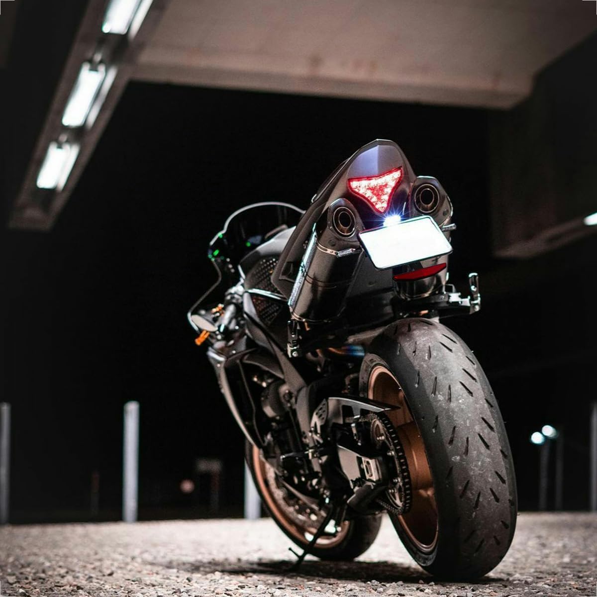 E4 Motorrad Rückstrahler 2er Set mit T-Halterung - E-geprüfte Reflektoren
