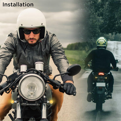 evermotor Universal 12V E24 Mini Motorrad LED Blinker Bullet Zinklegierung im Feinguss IP67 Wasserdicht E geprüft (4 Stück Silber)