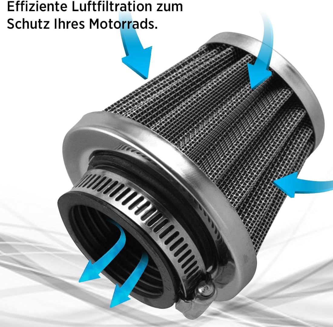 Doppelschicht Stahl Luftfilter Motorrad, waschbar und wiederverwendbar